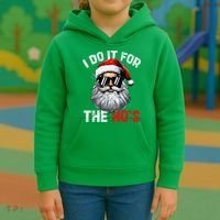 I Do It For The Hos Funny Inappropriate Christmas Santa Face Kids Hoodie thumb 3