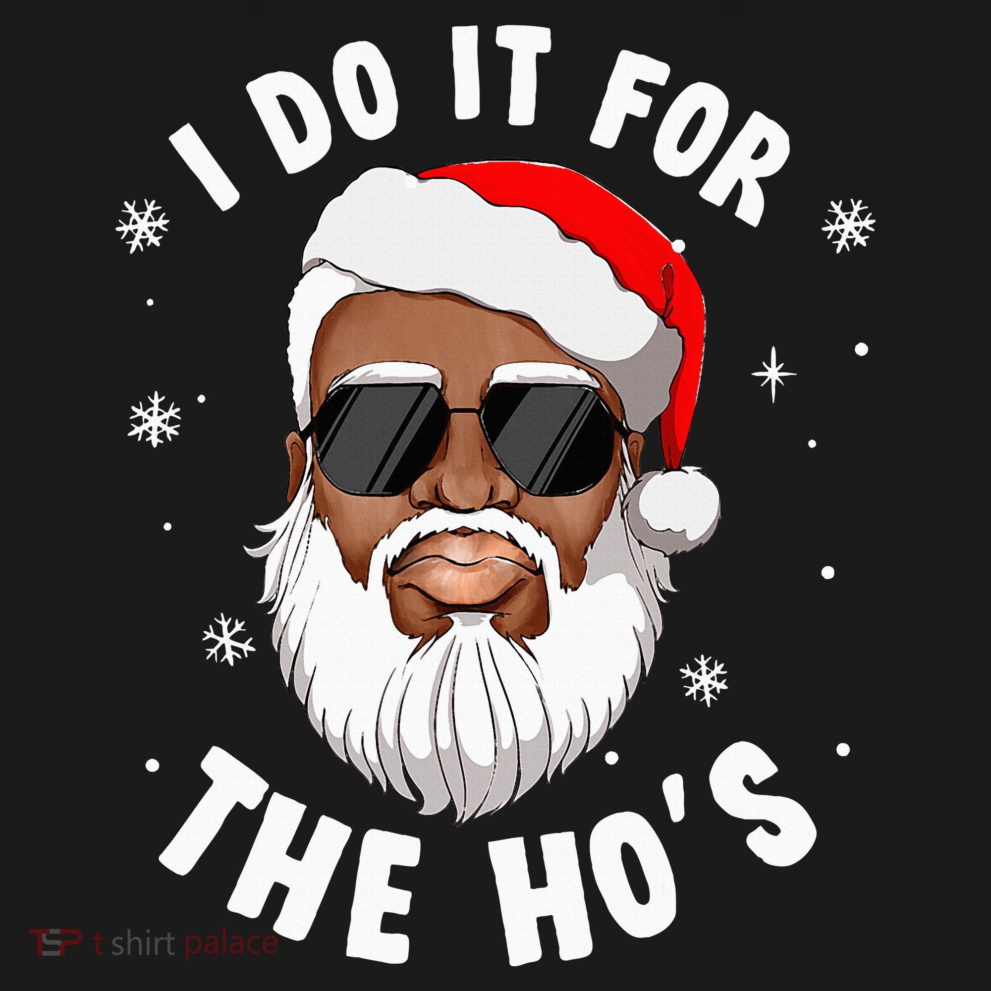 I Do It For The Hos Christmas African American Santa Black Women's Hoodie