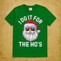I Do It For The HoS Funny Inappropriate Christmas Short Sleeve Santa T-Shirt thumb 5