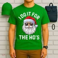 I Do It For The HoS Funny Inappropriate Christmas Short Sleeve Santa T-Shirt thumb 6