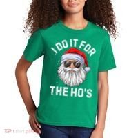 I Do It For The HoS Funny Inappropriate Christmas Short Sleeve Santa Kids T-Shirt thumb 2
