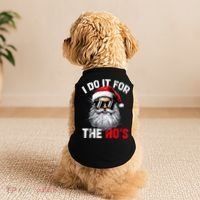 I Do It For The Hos Funny Inappropriate Christmas Santa Face Doggie Tank thumb 2