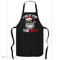 I Do It For The Hos Funny Inappropriate Christmas Santa Face Apron thumb 0