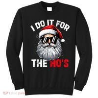 I Do It For The Hos Funny Inappropriate Christmas Santa Face Sweatshirt thumb 0