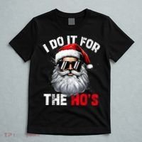 I Do It For The Hos Funny Inappropriate Christmas Santa Face T-Shirt thumb 5