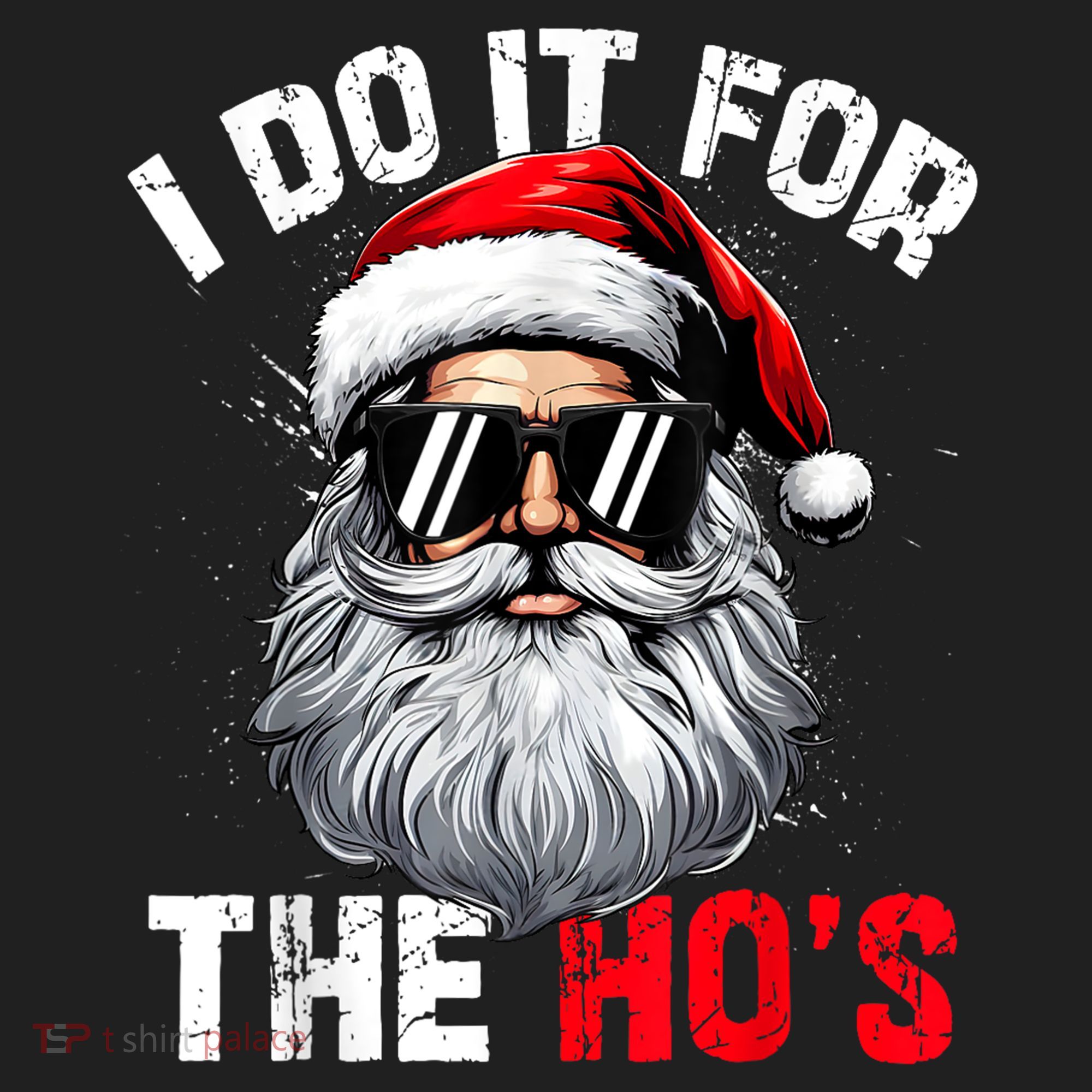 I Do It For The Hos Funny Inappropriate Christmas Santa Face Beanie