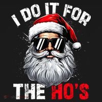 I Do It For The Hos Funny Inappropriate Christmas Santa Face Women's Hoodie thumb 2