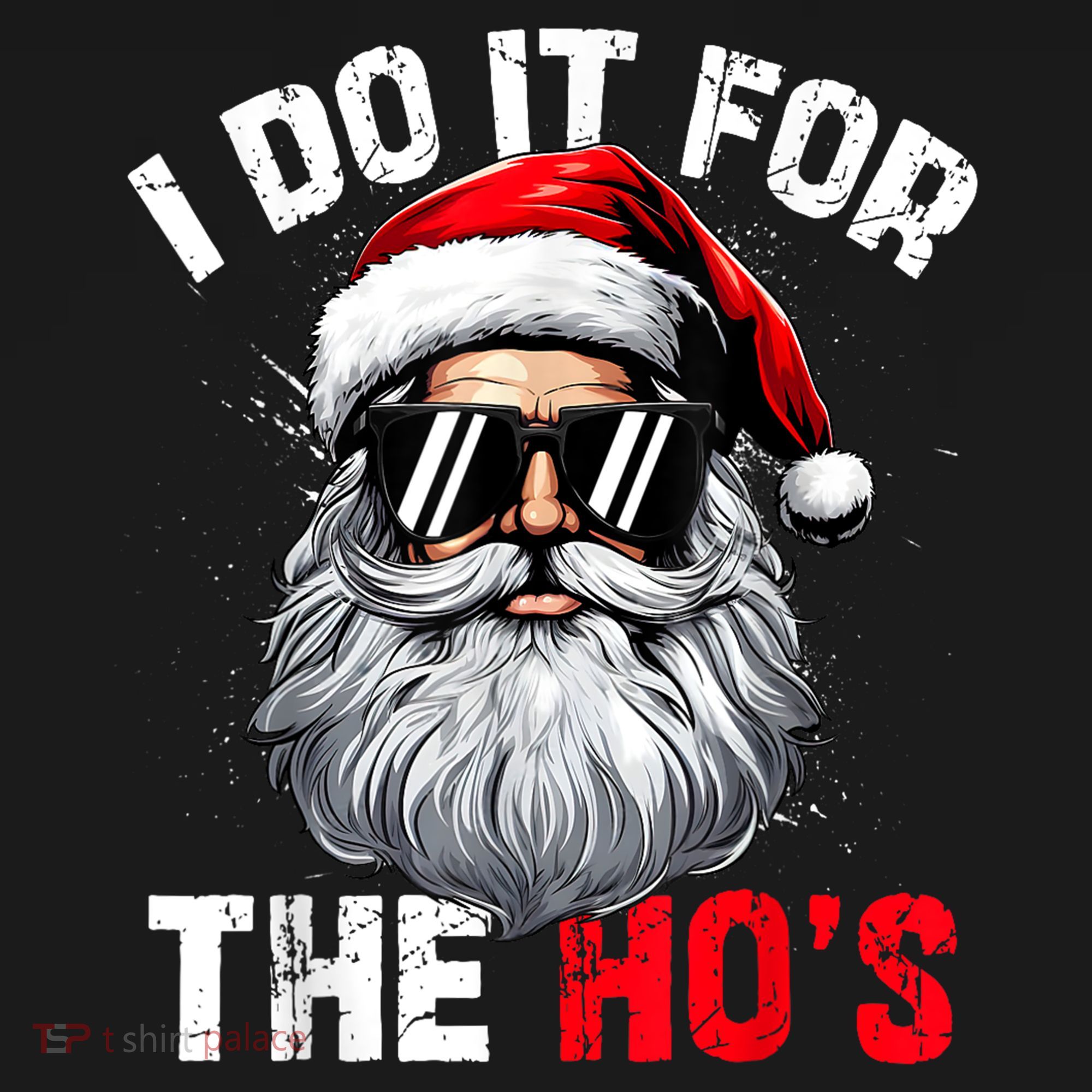 I Do It For The Hos Funny Inappropriate Christmas Santa Face Women's Hoodie