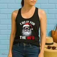 I Do It For The Hos Funny Inappropriate Christmas Santa Face Women's Tank Top thumb 2