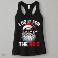 I Do It For The Hos Funny Inappropriate Christmas Santa Face Women's Tank Top thumb 3