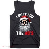 I Do It For The Hos Funny Inappropriate Christmas Santa Face Tank Top thumb 0