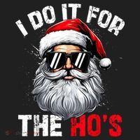 I Do It For The Hos Funny Inappropriate Christmas Santa Face Golf Towel thumb 3