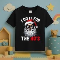 I Do It For The Hos Funny Inappropriate Christmas Santa Face Toddler T-Shirt thumb 3