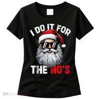 I Do It For The Hos Funny Inappropriate Christmas Santa Face Women's T-Shirt thumb 0