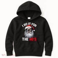 I Do It For The Hos Funny Inappropriate Christmas Santa Face Kids Hoodie thumb 0