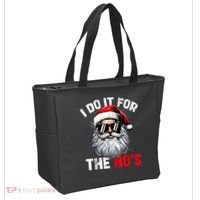 I Do It For The Hos Funny Inappropriate Christmas Santa Face Tote Bag thumb 2