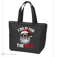 I Do It For The Hos Funny Inappropriate Christmas Santa Face Tote Bag thumb 3