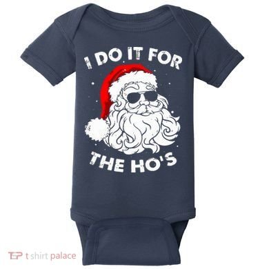 I Do It For The Hos Christmas Funny Baby Bodysuit