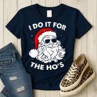 I Do It For The Hos Christmas Funny Women's T-Shirt thumb 3
