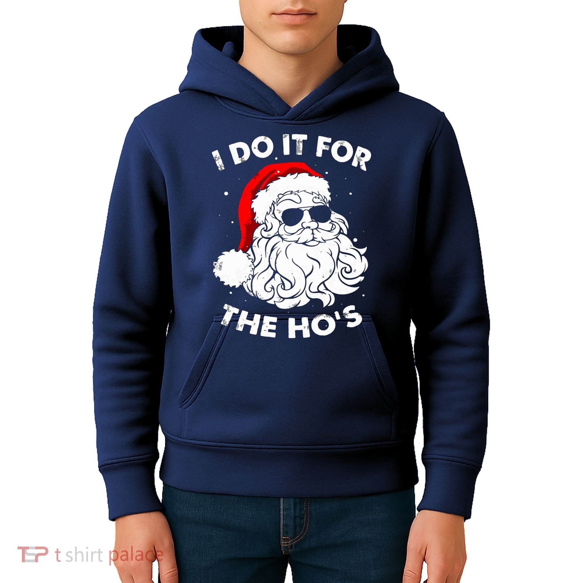 I Do It For The Hos Christmas Funny Kids Hoodie
