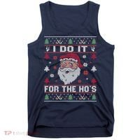 I Do It For The Ho's, Rude Offensive Christmas Santa Sweater Tank Top thumb 0
