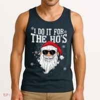 I Do It For The HOs Christmas Funny Christmas Tank Top thumb 3