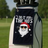 I Do It For The HOs Christmas Funny Christmas Golf Towel thumb 2