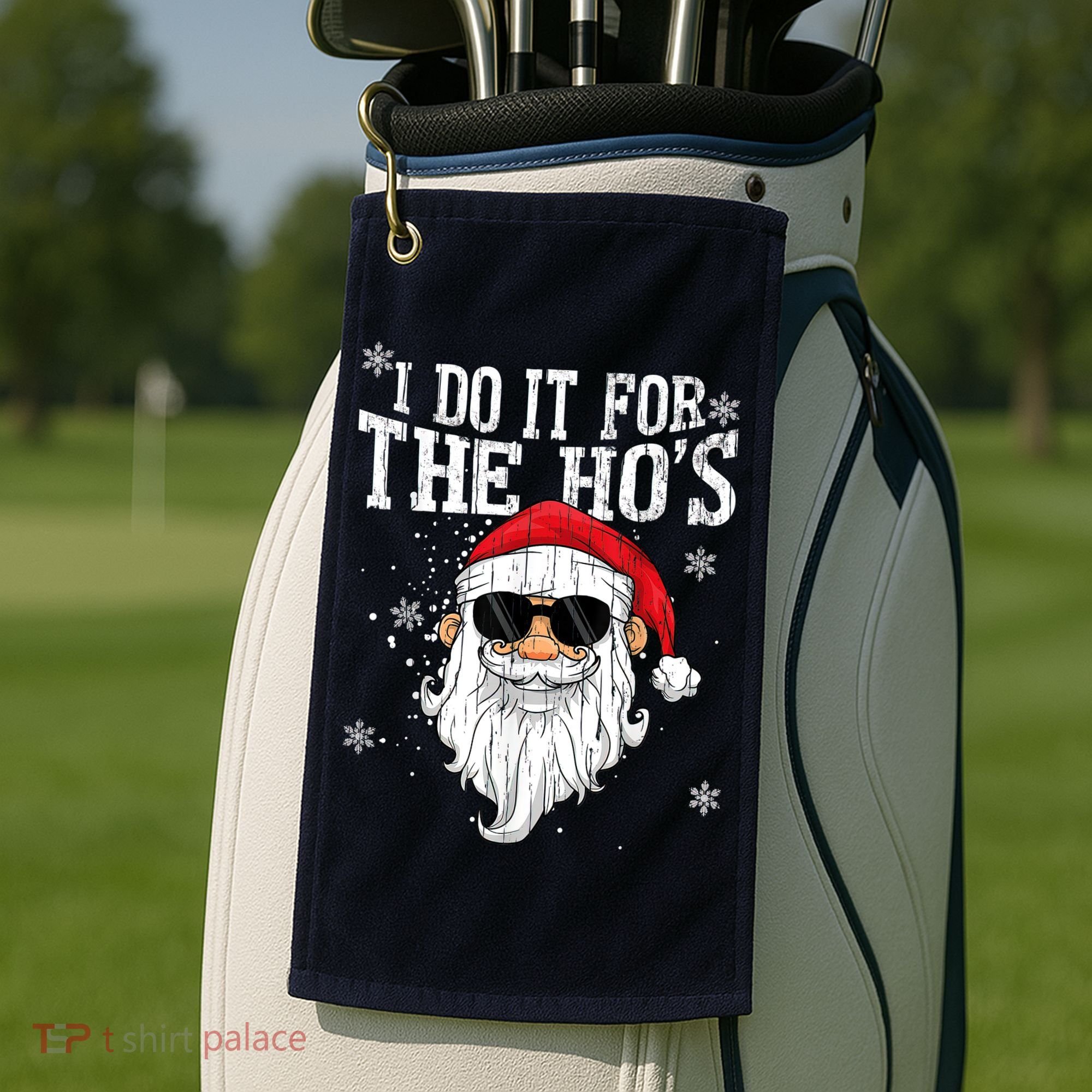 I Do It For The HOs Christmas Funny Christmas Golf Towel