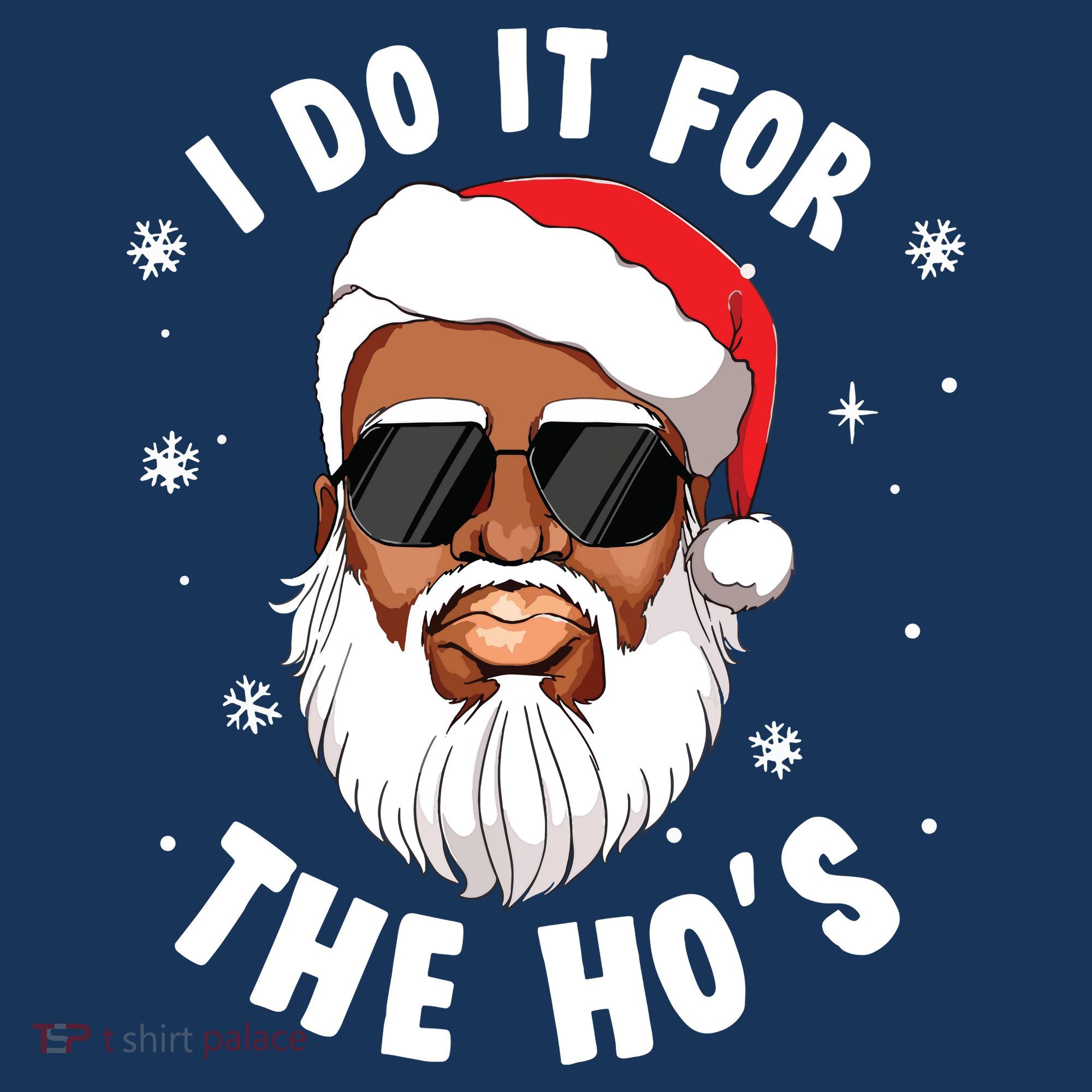 I Do It For The Hos Christmas African American Santa Black Sweatshirt