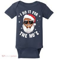 I Do It For The Hos Christmas African American Santa Black Baby Bodysuit thumb 0
