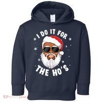 I Do It For The Hos Christmas African American Santa Black Toddler Hoodie thumb 0