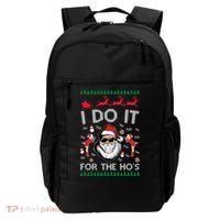 I Do It For The Hos Funny Santa Ugly Christmas Backpack thumb 0