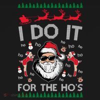 I Do It For The Hos Funny Santa Ugly Christmas Toddler Hoodie thumb 2