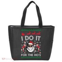 I Do It For The Hos Funny Santa Ugly Christmas Tote Bag thumb 0