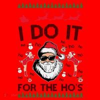 I Do It For The Hos Funny Santa Ugly Christmas Santa Hat thumb 1