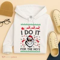 I Do It For The Hos Funny Santa Ugly Christmas Hoodie thumb 4