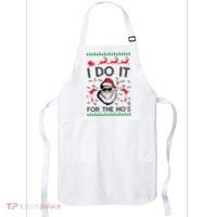 I Do It For The Hos Funny Santa Ugly Christmas Apron thumb 0