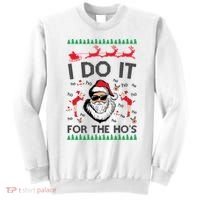 I Do It For The Hos Funny Santa Ugly Christmas Sweatshirt thumb 0