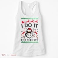 I Do It For The Hos Funny Santa Ugly Christmas Women's Tank Top thumb 0