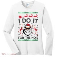 I Do It For The Hos Funny Santa Ugly Christmas Women's Long Sleeve Shirt thumb 0
