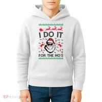 I Do It For The Hos Funny Santa Ugly Christmas Kids Hoodie thumb 4
