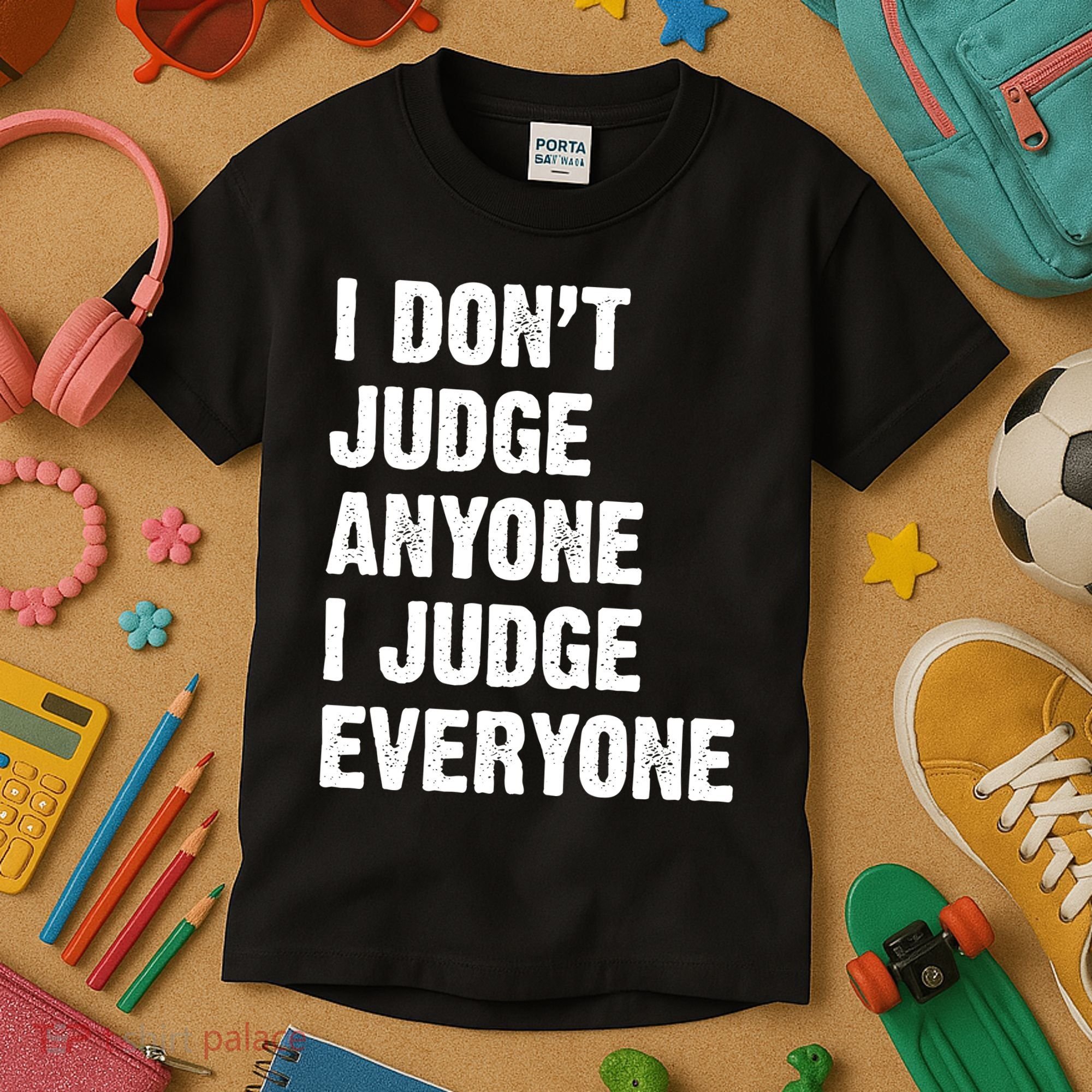 I Don't Judge Anyone I Judge Everyone Kids T-Shirt
