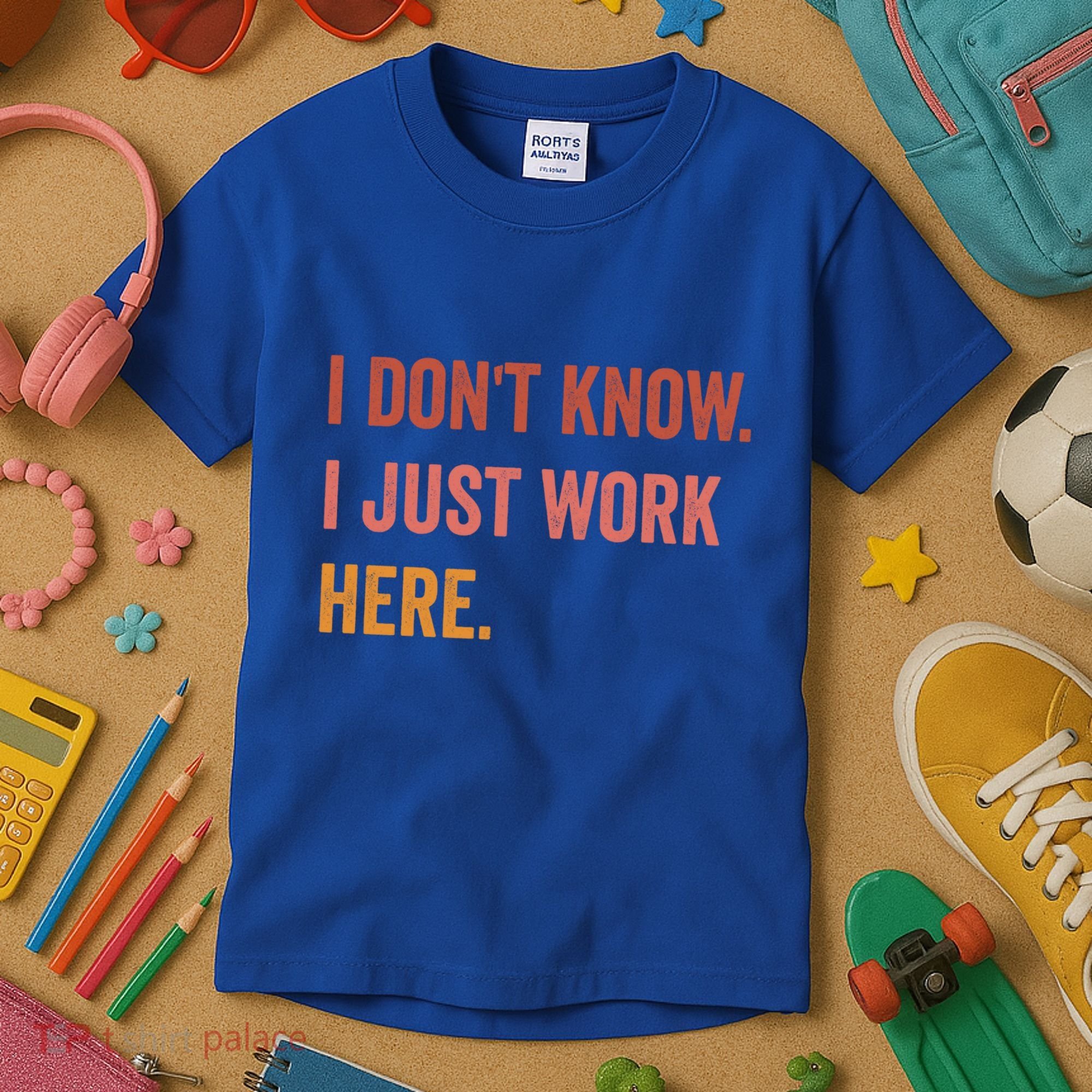 I DonT Know I Just Work Here Funny Work Sarcastic Gift Kids T-Shirt