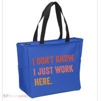 I DonT Know I Just Work Here Funny Work Sarcastic Gift Tote Bag thumb 2