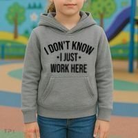 I Dont Know I Just Work Here Funny Jokes Sarcastic Kids Hoodie thumb 3