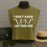 I Dont Know I Just Work Here Garment-Dyed Women's Muscle Tee thumb 3