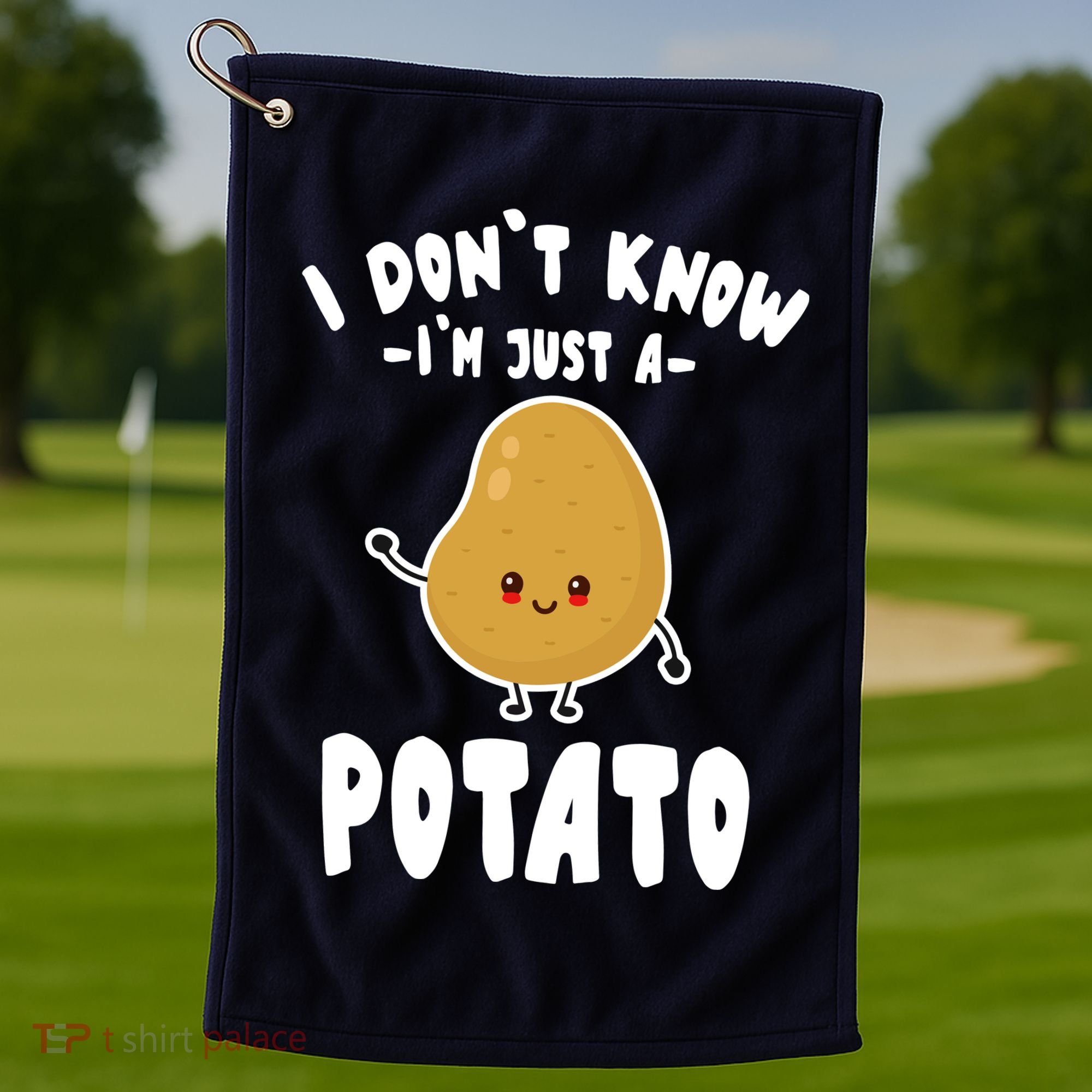 I Don't Know I'm Just A Potato Funny Sarcastic Potato , Potato Lover Golf Towel