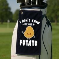 I Don't Know I'm Just A Potato Funny Sarcastic Potato , Potato Lover Golf Towel thumb 2