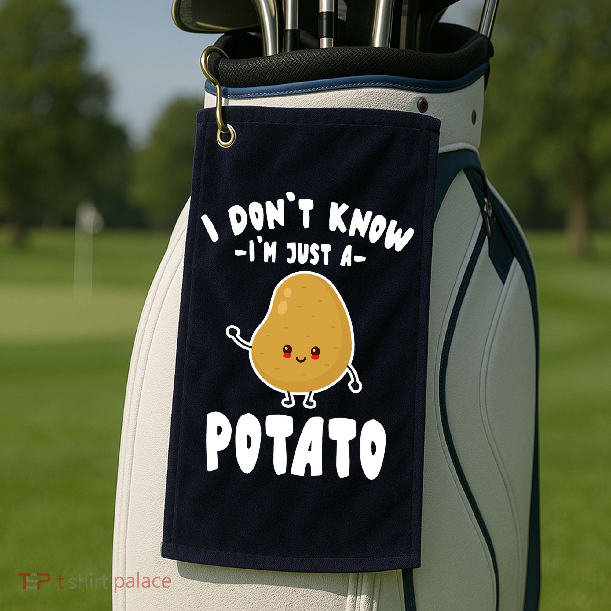 I Don't Know I'm Just A Potato Funny Sarcastic Potato , Potato Lover Golf Towel