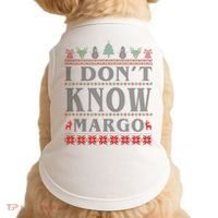 I Don't Know Margo Funny Ugly Christmas Doggie Tank thumb 0